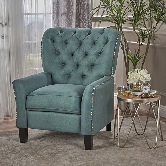 Carlyle Tufted Back Fabric Recliner Armchair